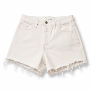 Universal Thread Highest Rise Shortie Denim Shorts Cream Off White Raw Hem Size4